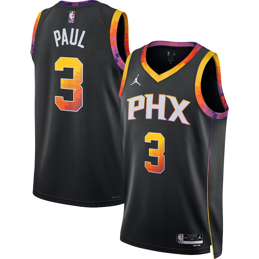 Men Phoenix Suns #3 Chris Paul Jordan Brand Black 2022-23 Statement Edition Swingman NBA Jersey